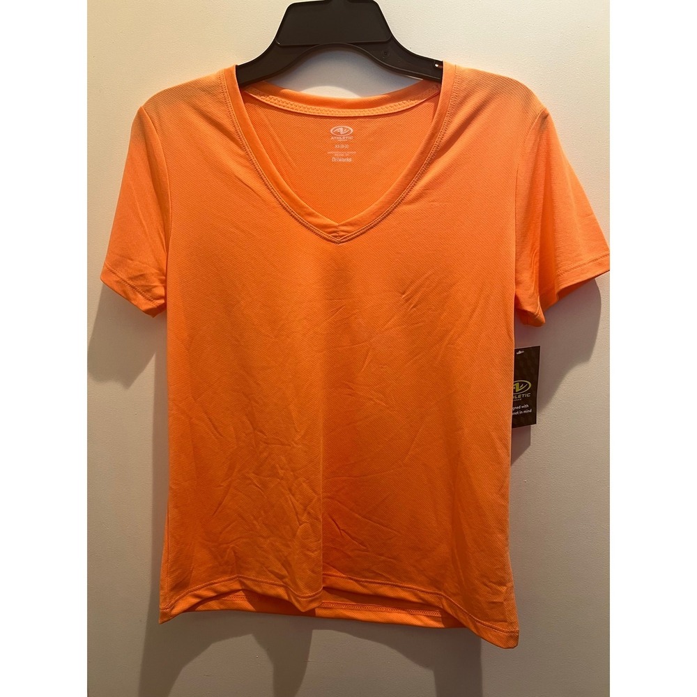 Athletic Works Women's Active Texture Knit V-Neck Tee, Size XS (0-2)